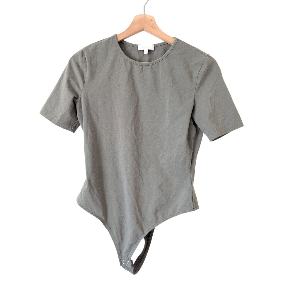 KOOKAI Spring Moss Green Cotton Elastane Short Sleeve Bodysuit Made in Fiji‎ 2 M